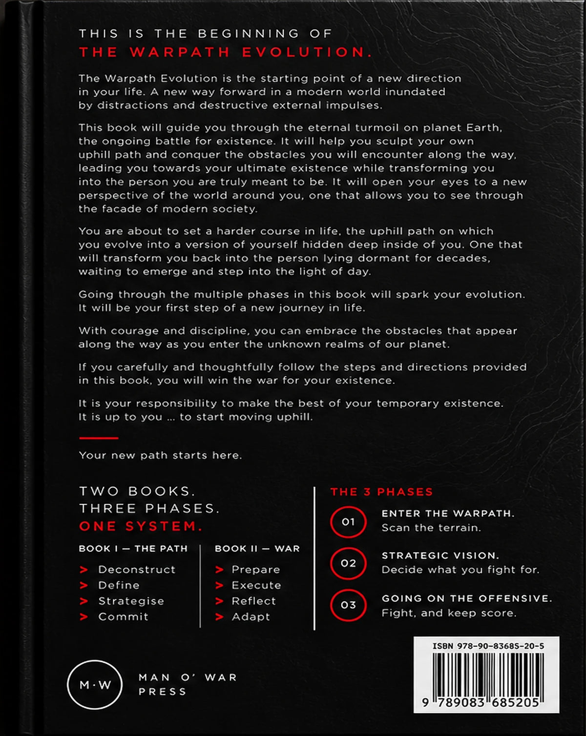 The Warpath Evolution hardcover, back cover